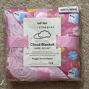 NEW IN BAG Little Sleepies Cloud Blanket in Pink Cookies & Milk